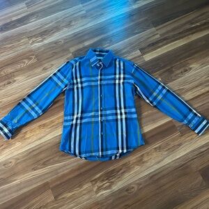 Blue Button up Burberry Shirt